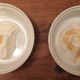 Creamed honey: left. Regular honey: right.